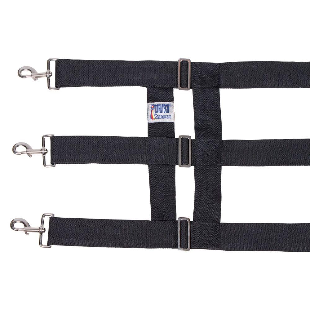 Dura-Tech Nylon Web Stall Guard | Color Black | Adjustable & Durable | Allows Horse Interaction | Easy Installation